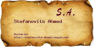 Stefanovits Ahmed névjegykártya